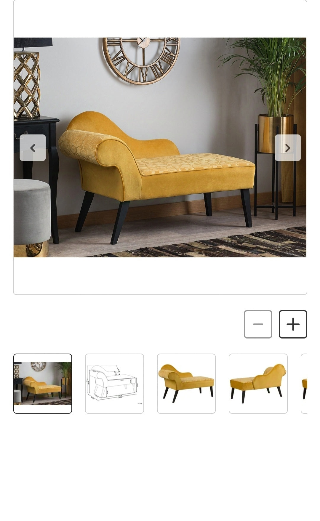 Chaise longue amarillo izquierdo