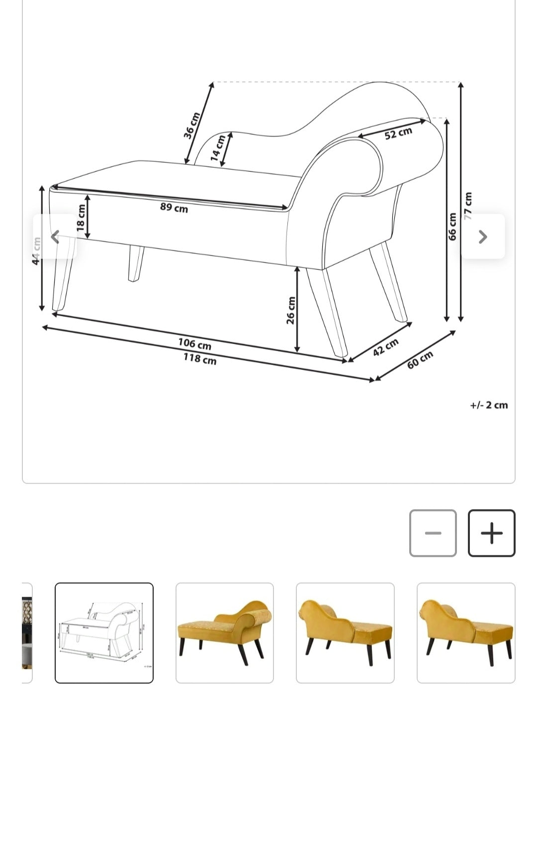 Chaise longue amarillo derecho