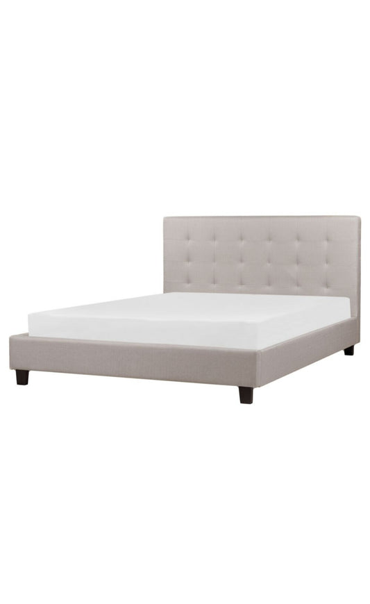 Cama tapizada gris 160/200