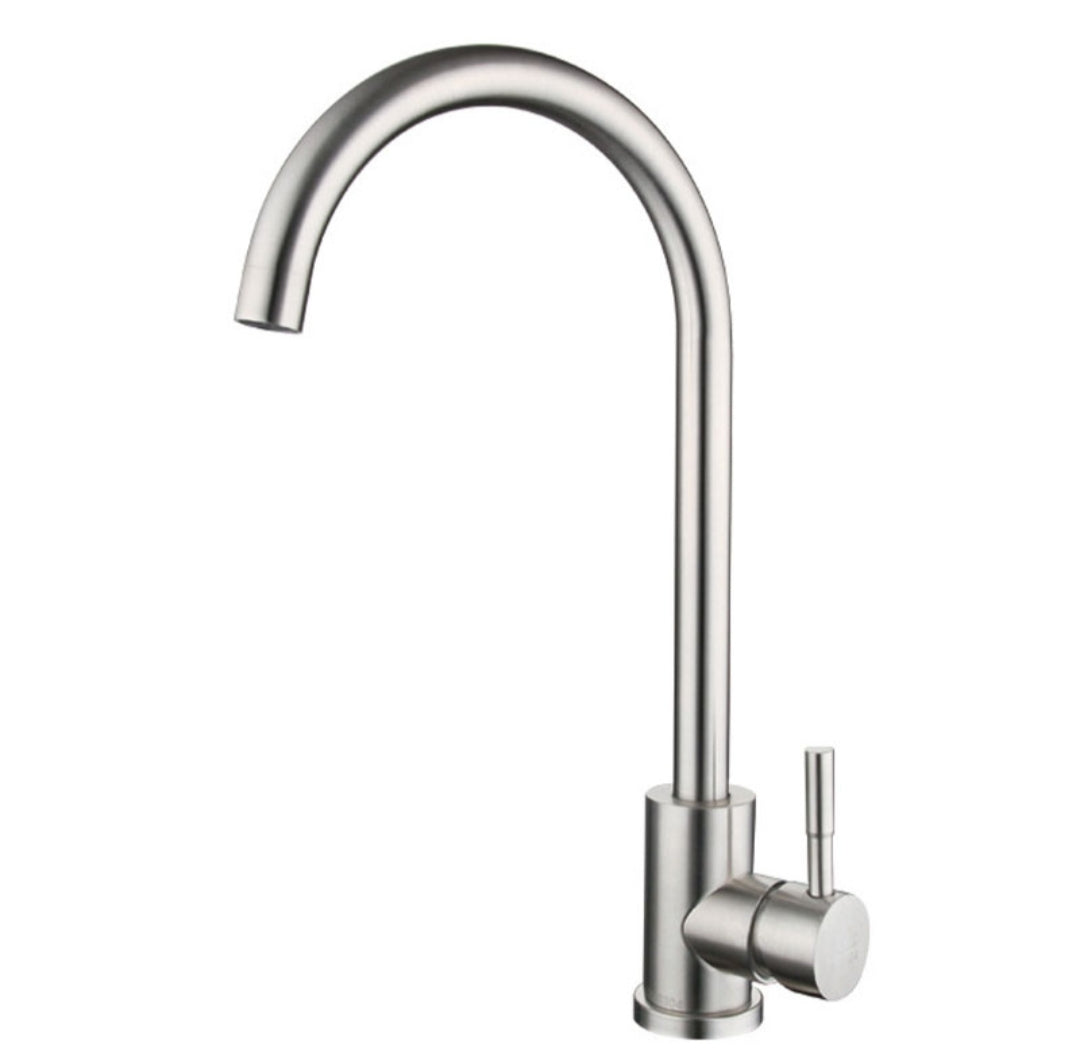 Grifo de cocina satinado curvo