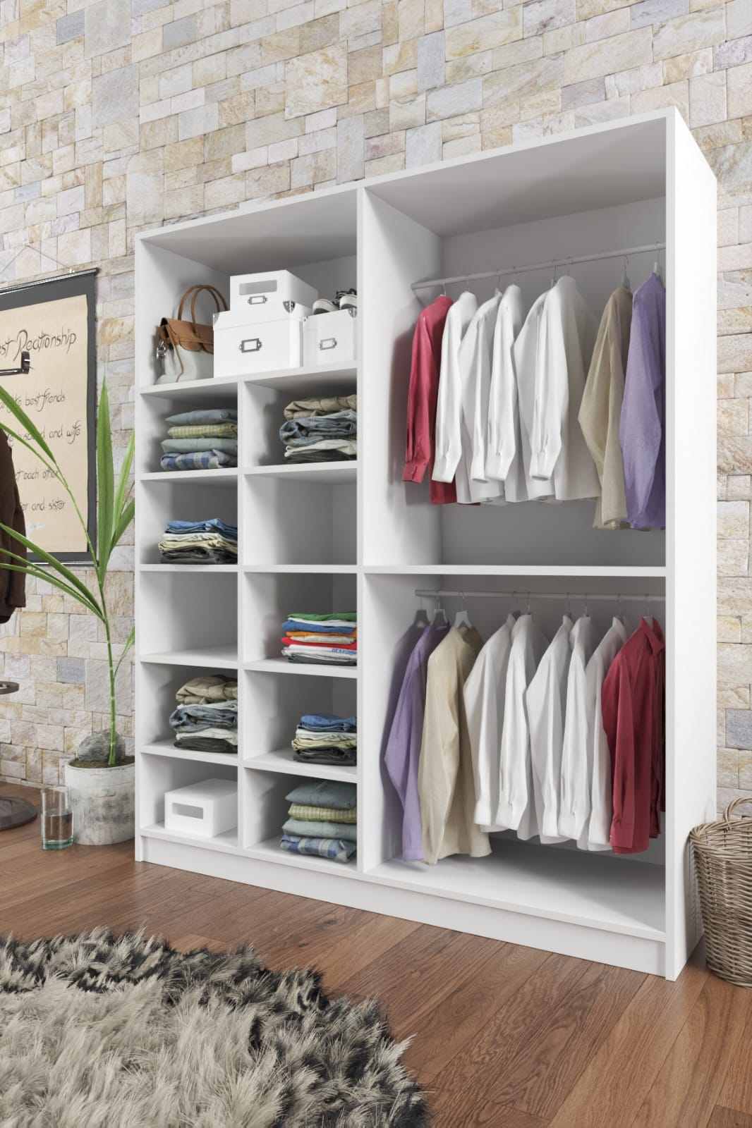 Armario milano blanco . Lujo y calidad