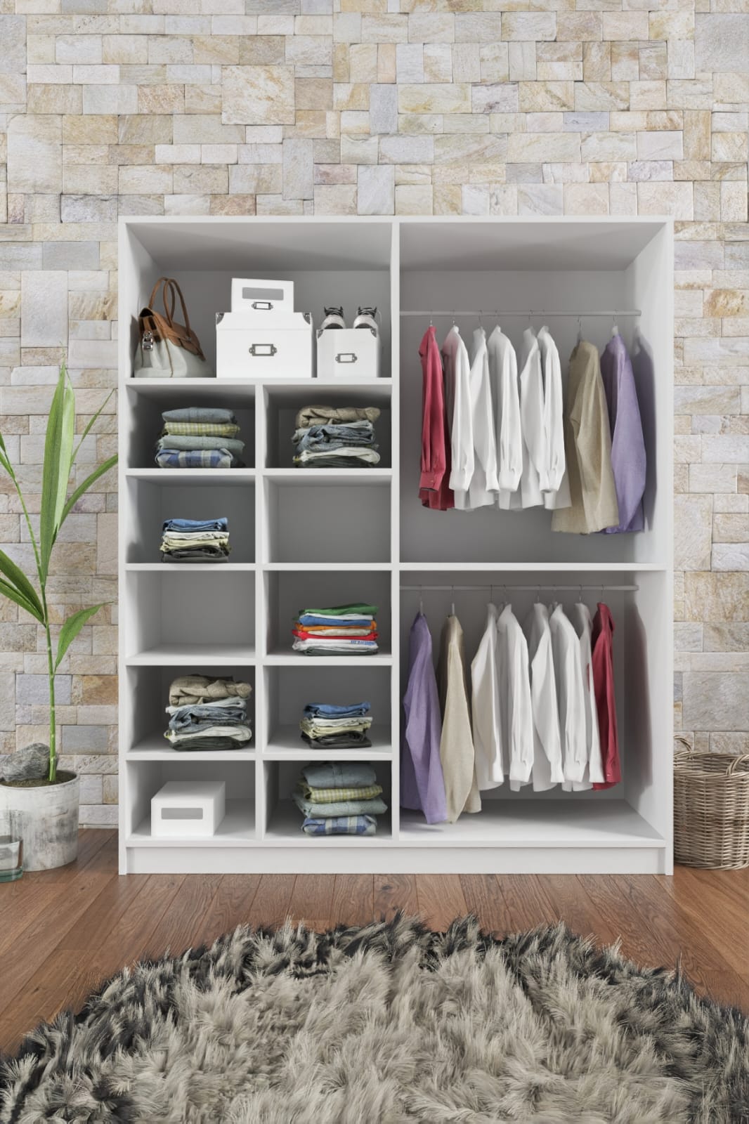 Armario milano blanco . Lujo y calidad