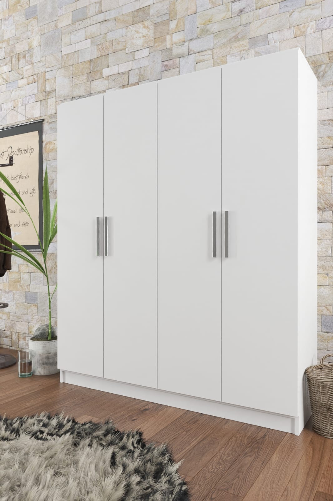 Armario milano blanco . Lujo y calidad