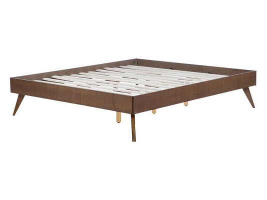 Cama con somier madera oscura 160/200
