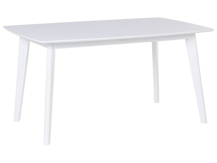 Mesa de comedor extensible blanca 150/195 x 90 cm
