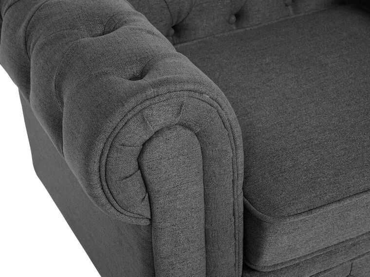 Sillón tapizado color gris CHESTERFIELD