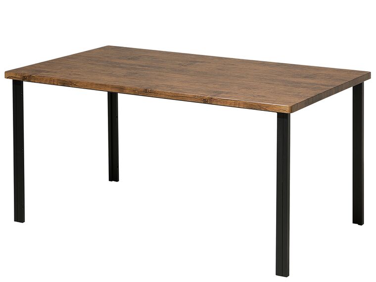 Mesa de comedor negro/madera oscura 150 x 90 cm