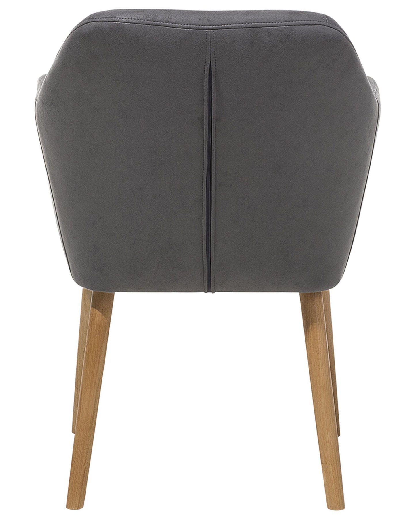 Silla de comedor de piel sintética gris/madera clara