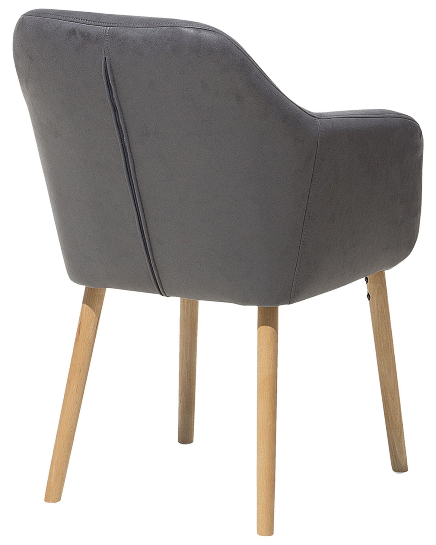 Silla de comedor de piel sintética gris/madera clara