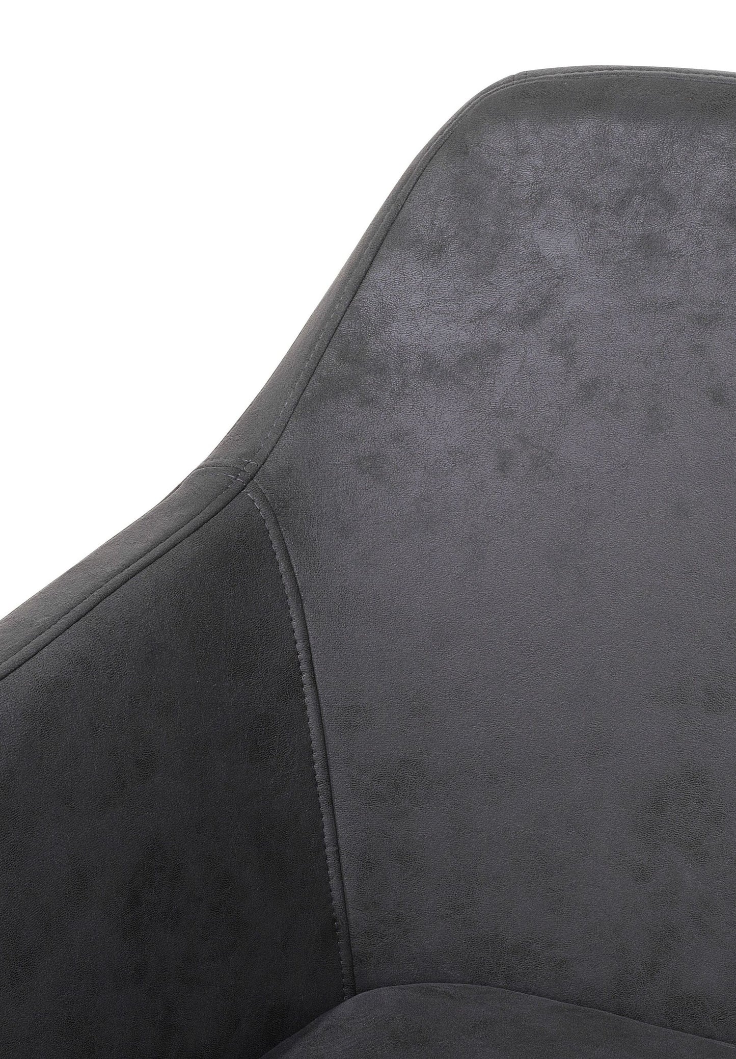 Silla de comedor de piel sintética gris/madera clara