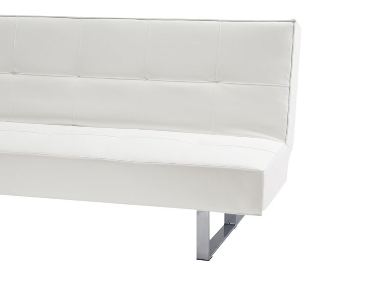 Sofá cama con reposabrazos de cuero artificial blanco - referencia  Mqm-242215