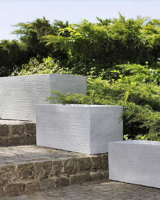 Maceta rectangular blanca 60x29x30 cm