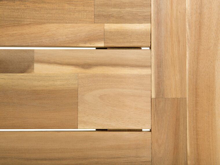 Mesa de comedor de madera de acacia clara/blanco