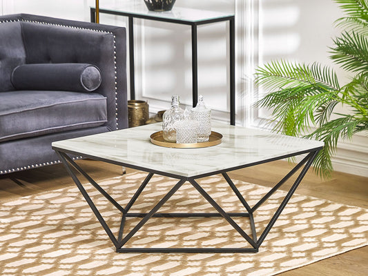 Mesa de centro MDF Efecto mármol Beige