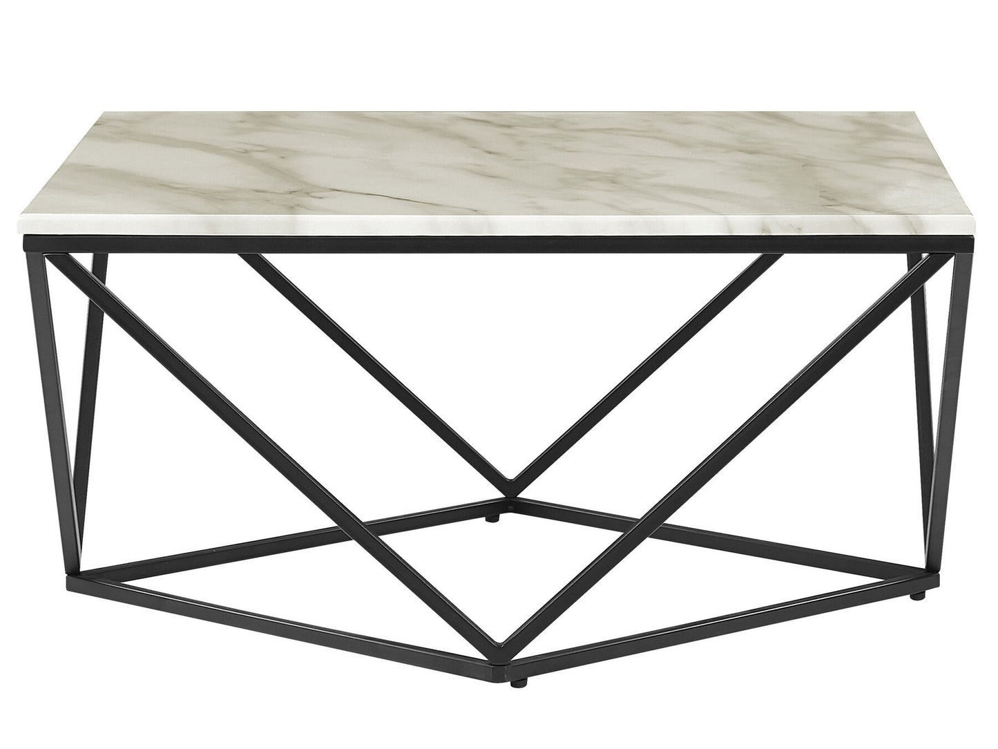Mesa de centro MDF Efecto mármol Beige