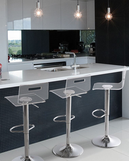 Conjunto de 2 taburetes de bar en blanco transparente