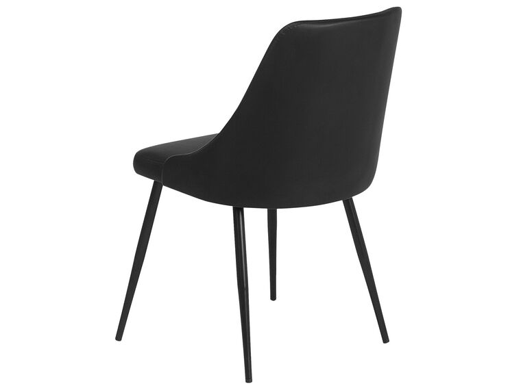 Conjunto de 2 sillas de comedor de piel sintética negra