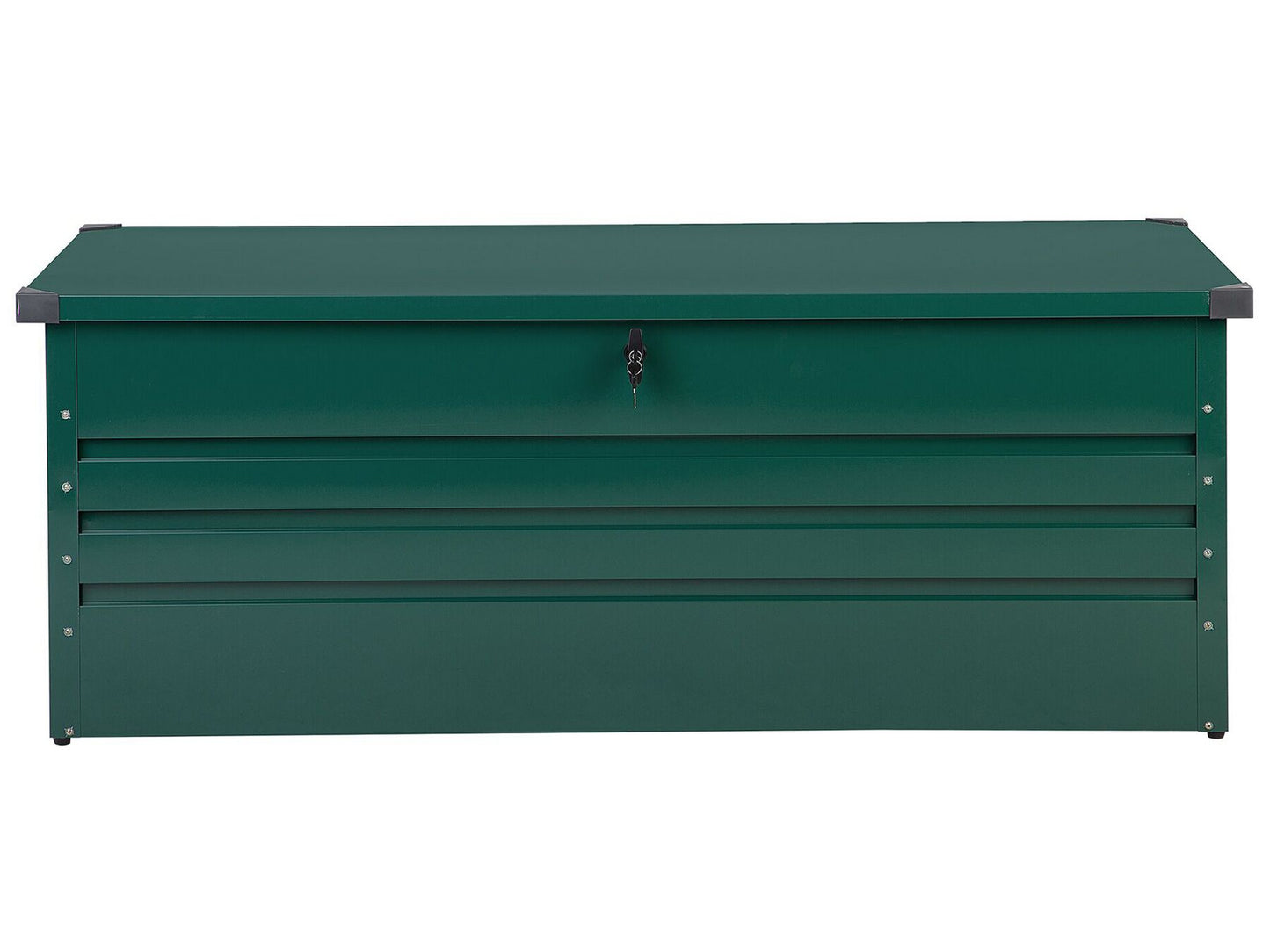 Arcón para exterior verde oscuro 132 x 62 cm