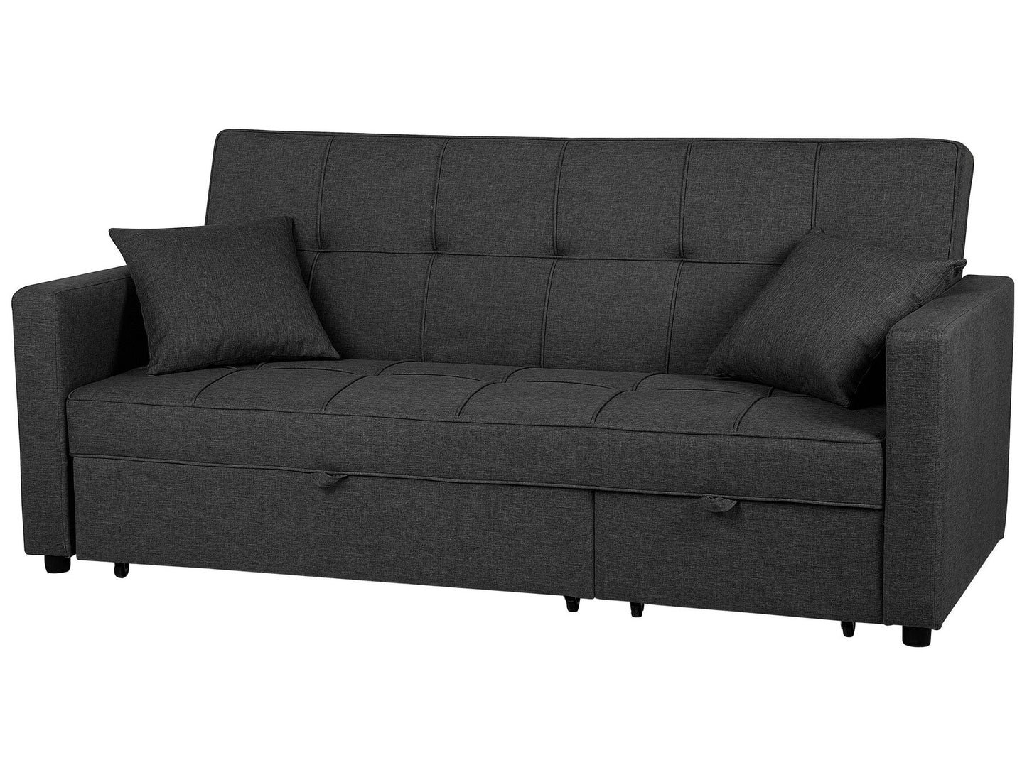 Sofá cama 3 plazas tapizado gris oscuro