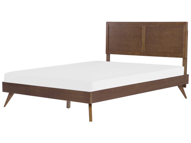 Cama con somier madera oscura 180 x 200 cm