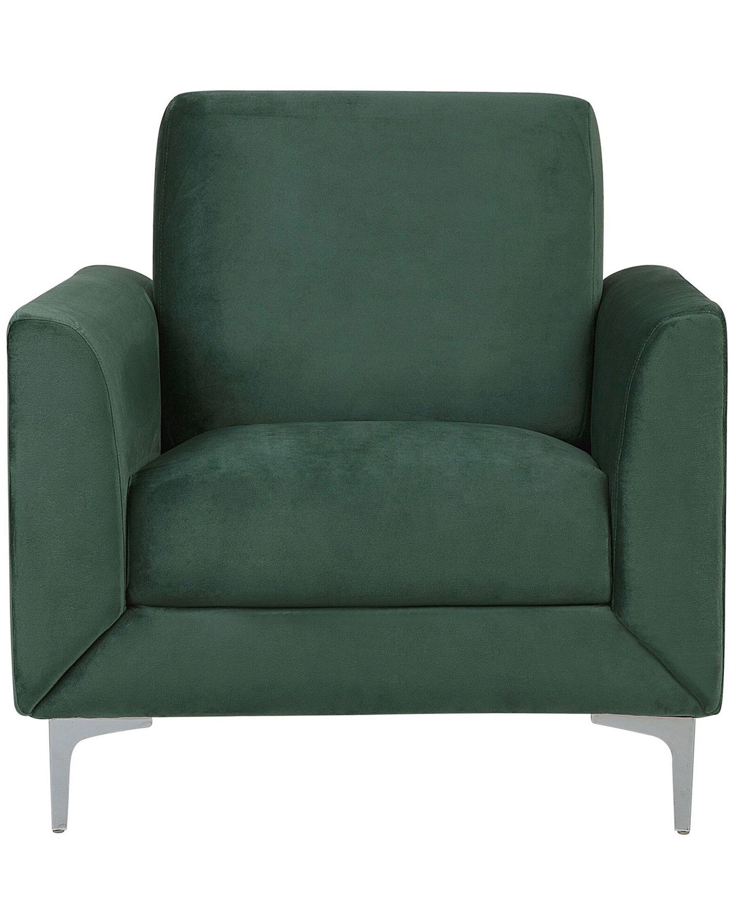 Sillón de Terciopelo Plateado y Verde