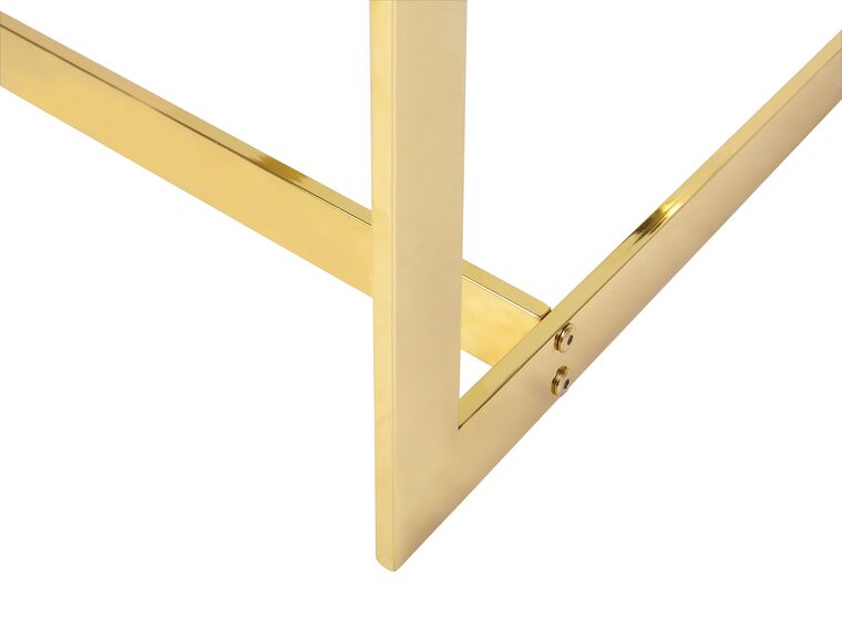 Mesa de centro de vidrio transparente/dorado