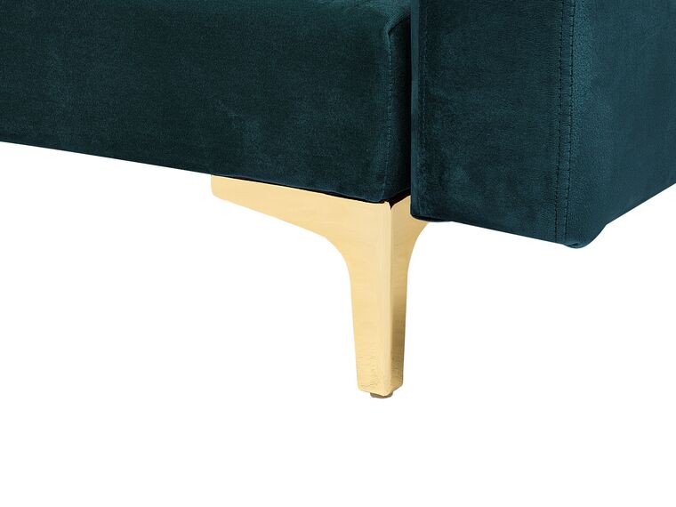 Sofá cama 3 plazas de terciopelo verde azulado/dorado