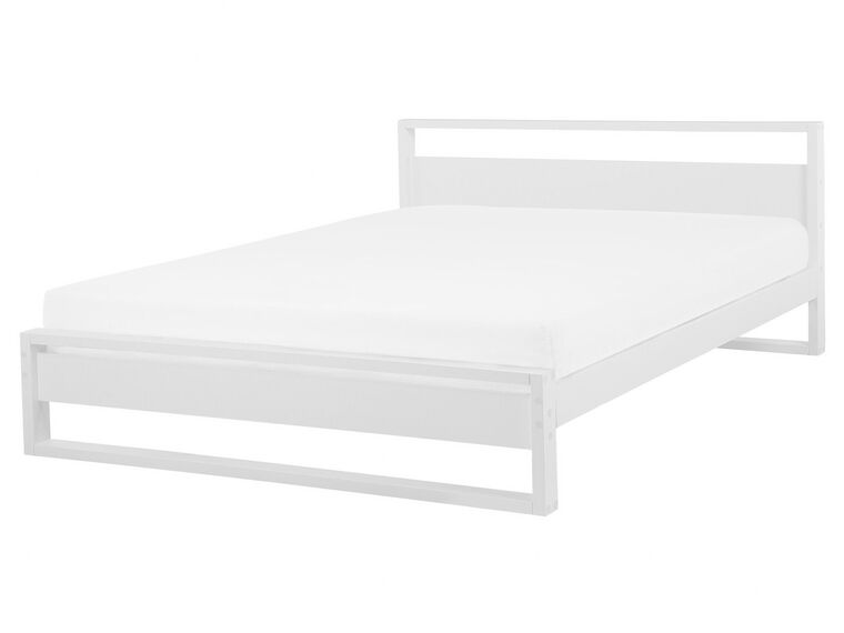 Cama con somier de madera pino blanca