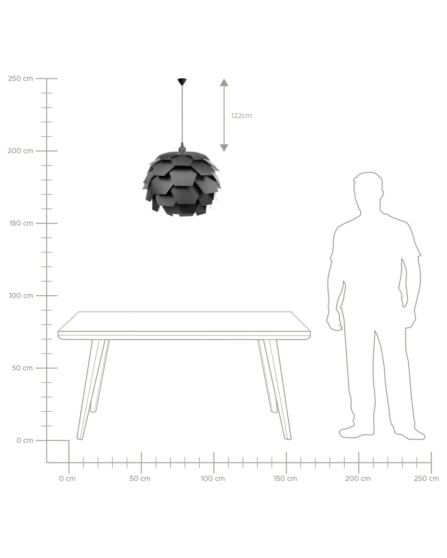 Lámpara de techo negra ø 60 cm