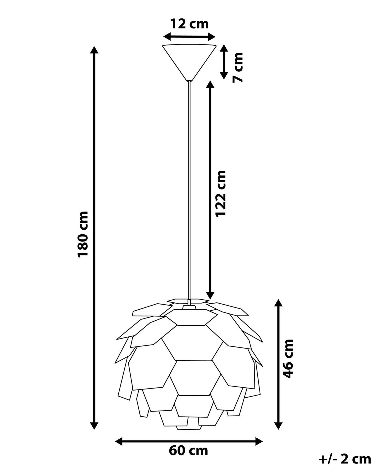 Lámpara de techo negra ø 60 cm