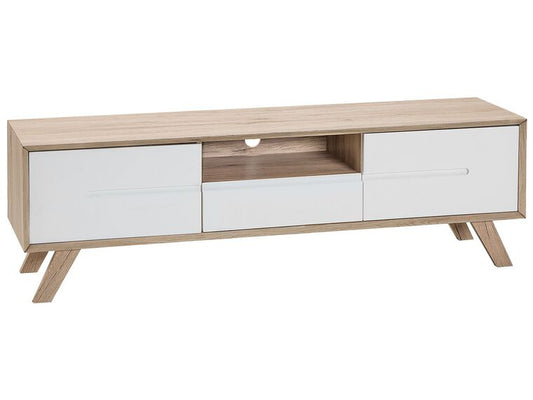Mueble TV marrón/blanco