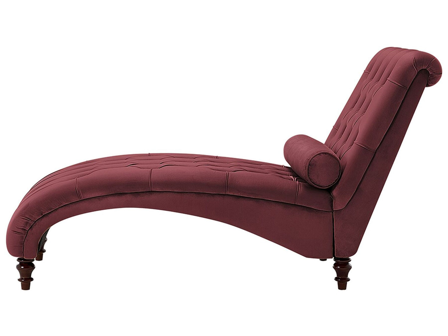 Chaise longue de terciopelo borgoña