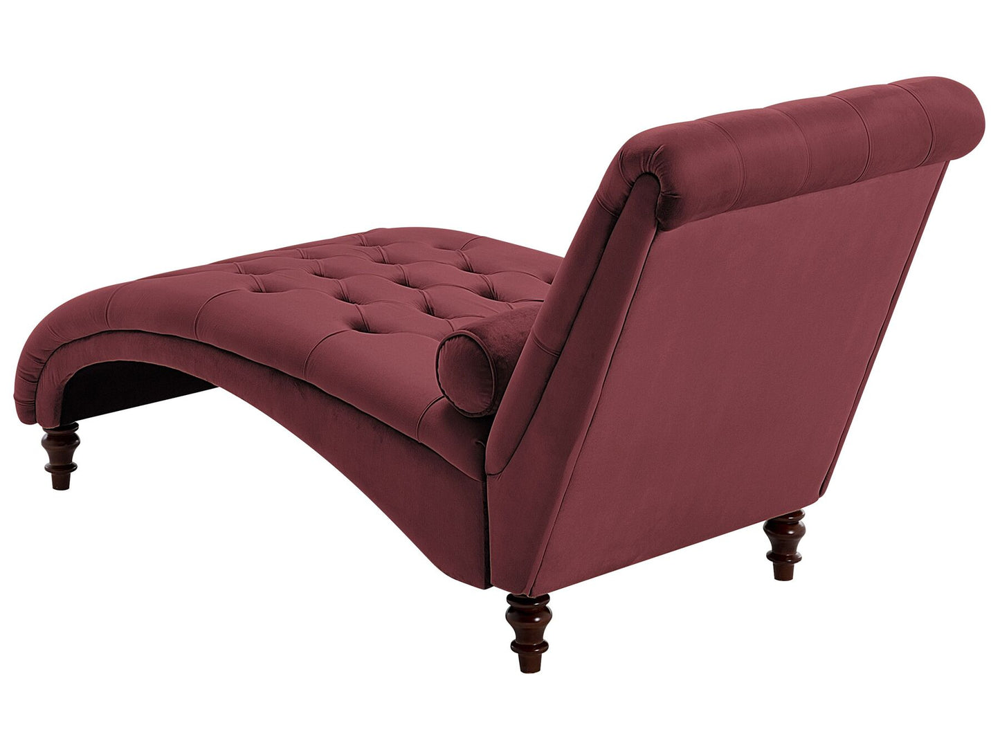 Chaise longue de terciopelo borgoña