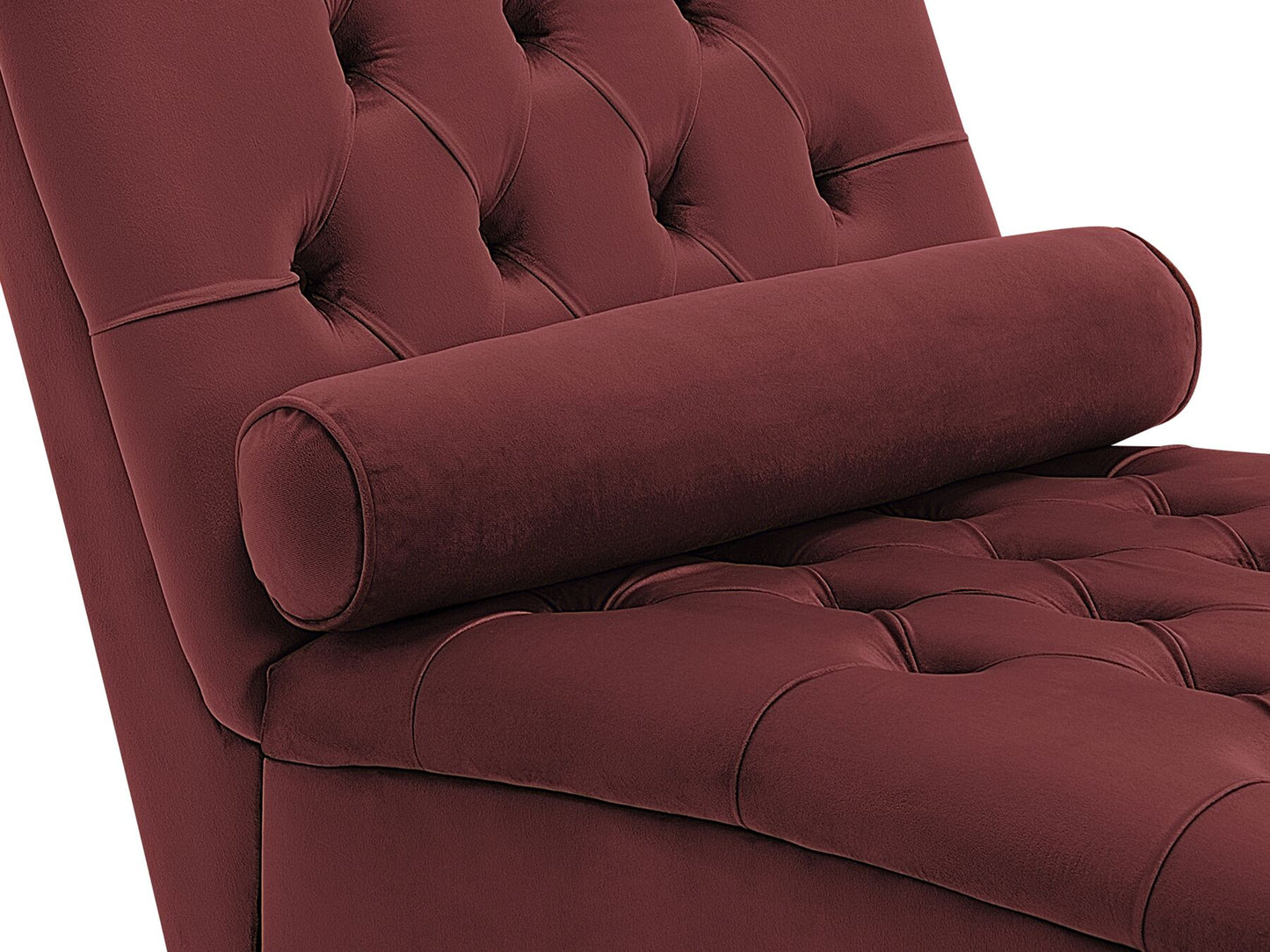 Chaise longue de terciopelo borgoña