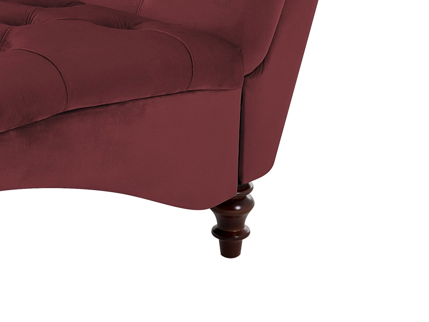 Chaise longue de terciopelo borgoña