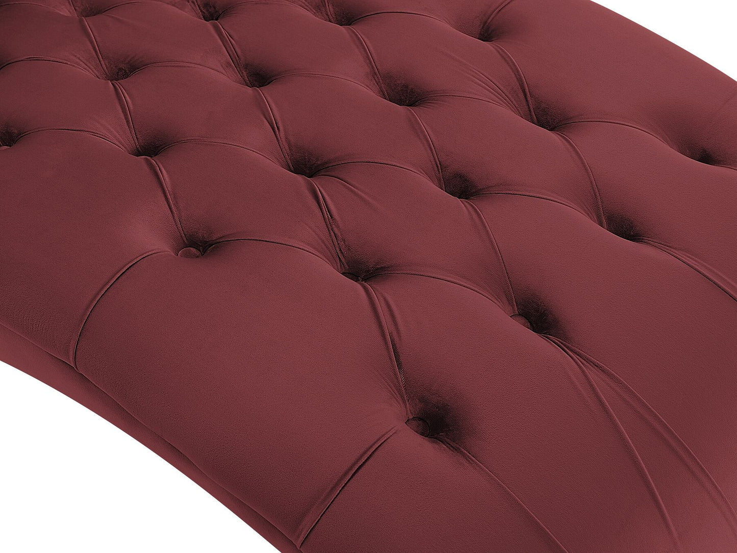 Chaise longue de terciopelo borgoña