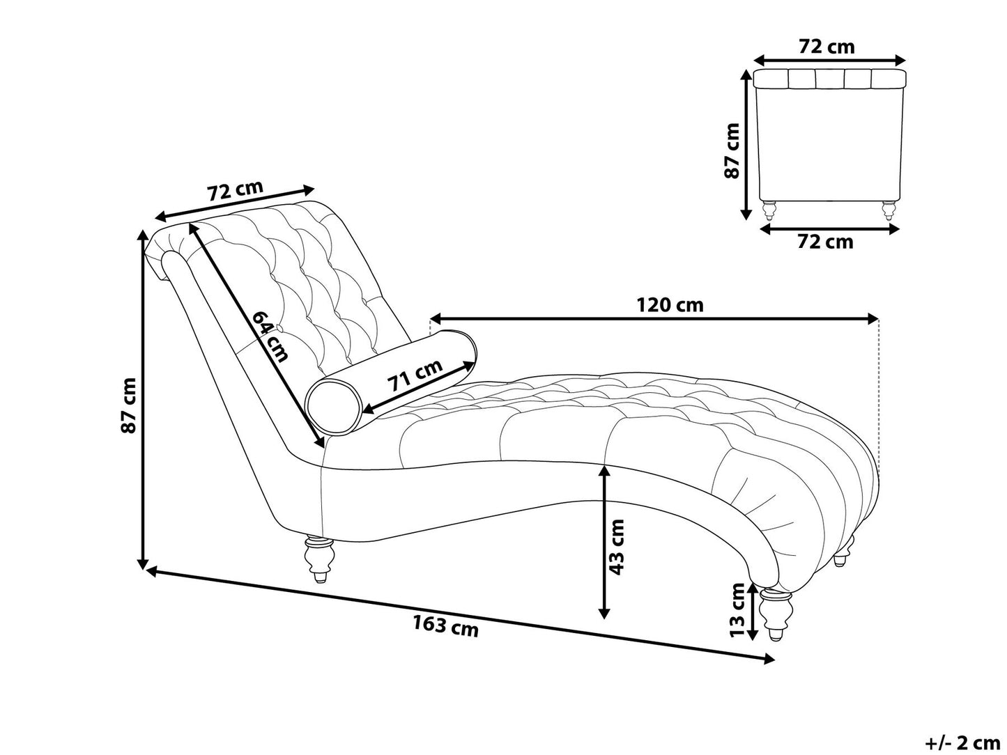Chaise longue de terciopelo borgoña