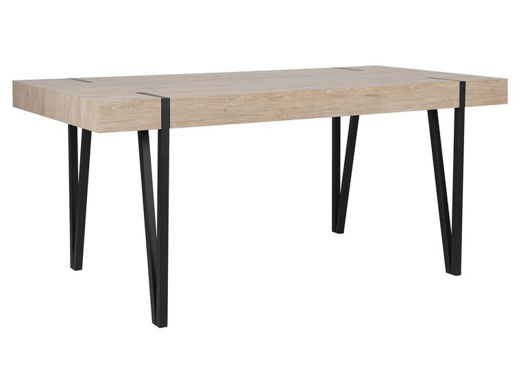 Mesa de comedor madera clara/negro