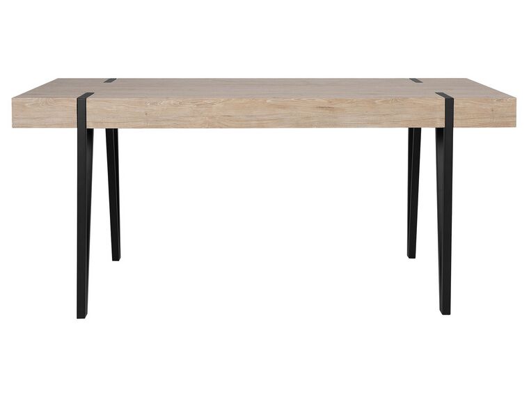 Mesa de comedor madera clara/negro