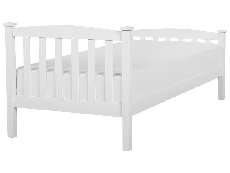 Cama con somier de madera de pino blanca 90