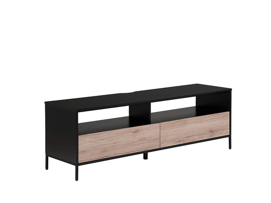 Mueble TV madera clara/negro