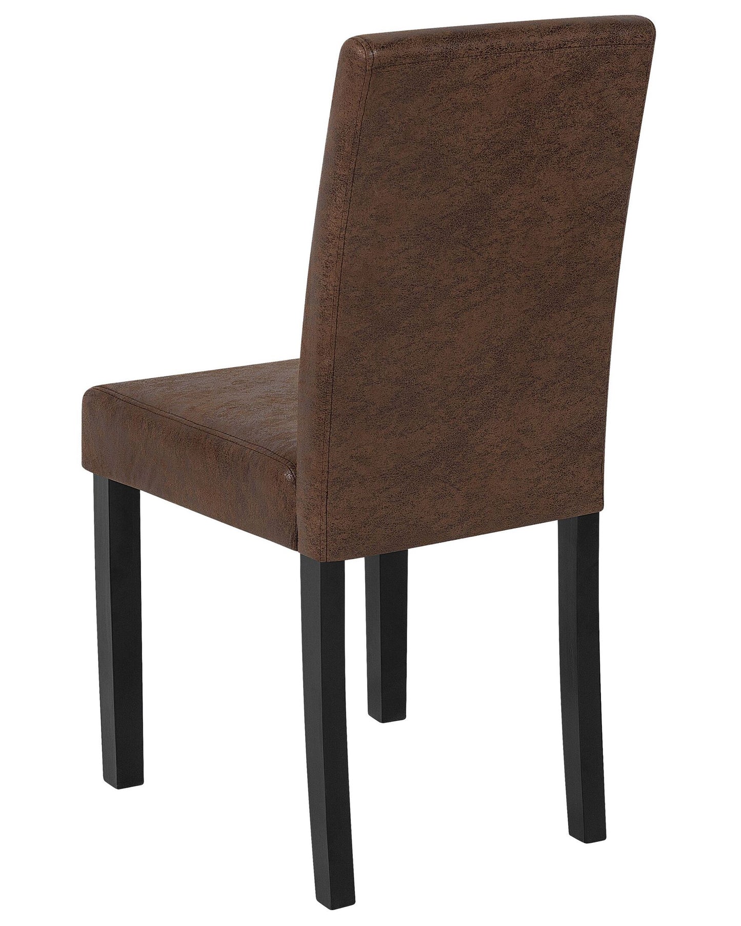 Conjunto de 2 Sillas de comedor Piel sintética Marrón oscuro