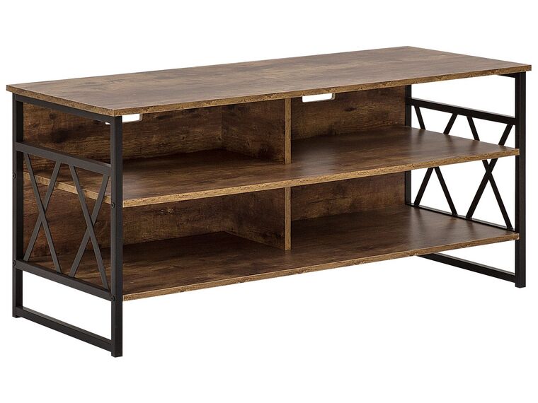 Mueble TV madera oscura/negro