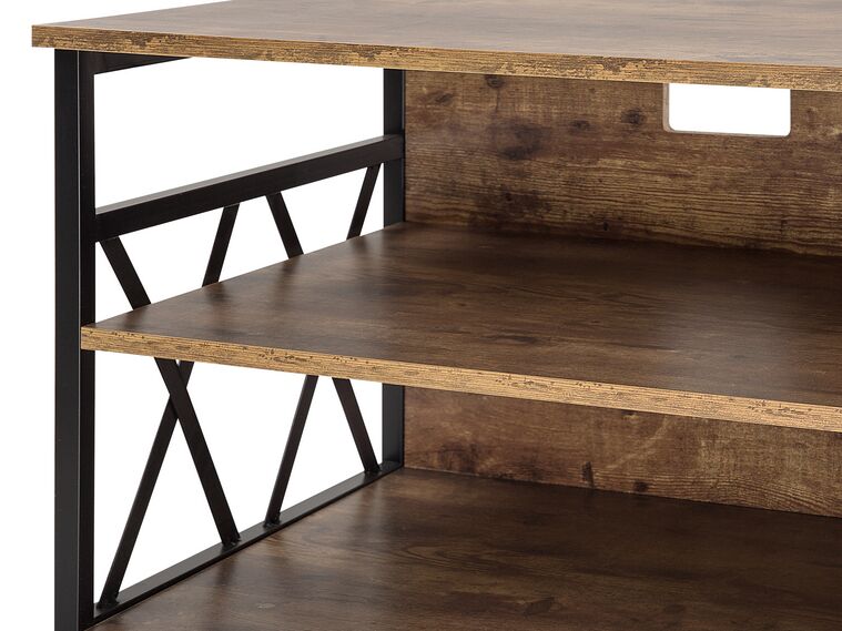 Mueble TV madera oscura/negro