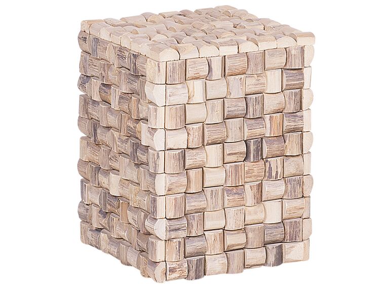 Mesa auxiliar de madera de teca clara