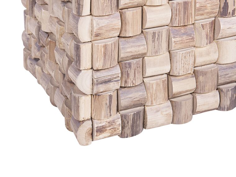 Mesa auxiliar de madera de teca clara