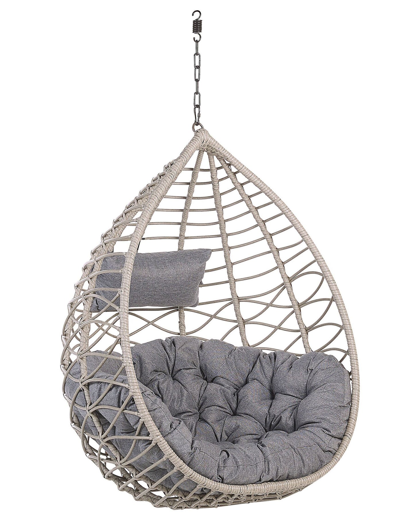 Silla colgante con soporte de ratán gris pardo/negro