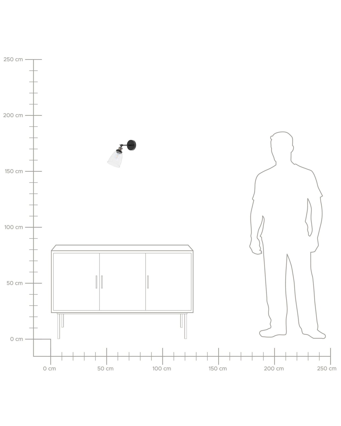 Conjunto de 2 lámparas de pared de vidrio negras
