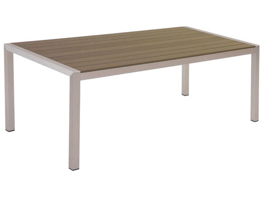 Mesa de comedor de metal marrón/plateado