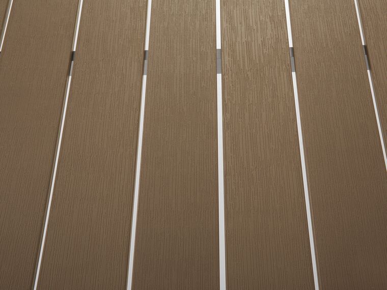 Mesa de comedor de metal marrón/plateado